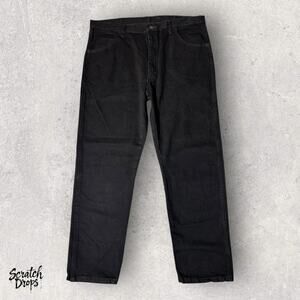Rustler Wrangler Jeans Men's 40x30 Black Classic Fit Denim Pants Casual Wear